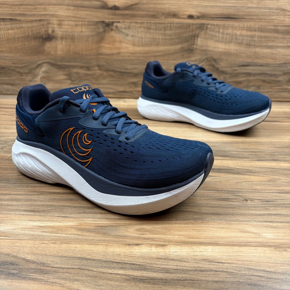 Topo Athletic Atmos 2 Mens 8 Navy Blue Orange Max Cushion Running Shoes